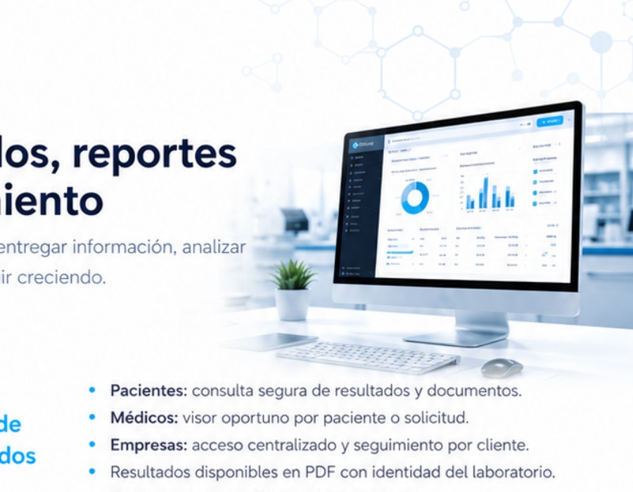 Vista del portal de resultados Fácil-Lab WEB